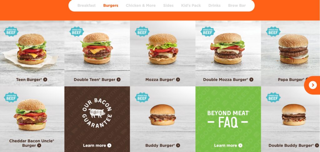 A and W Burger Combos