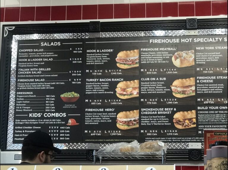 Firehouse Subs Menu Canada & Latest Prices 2023