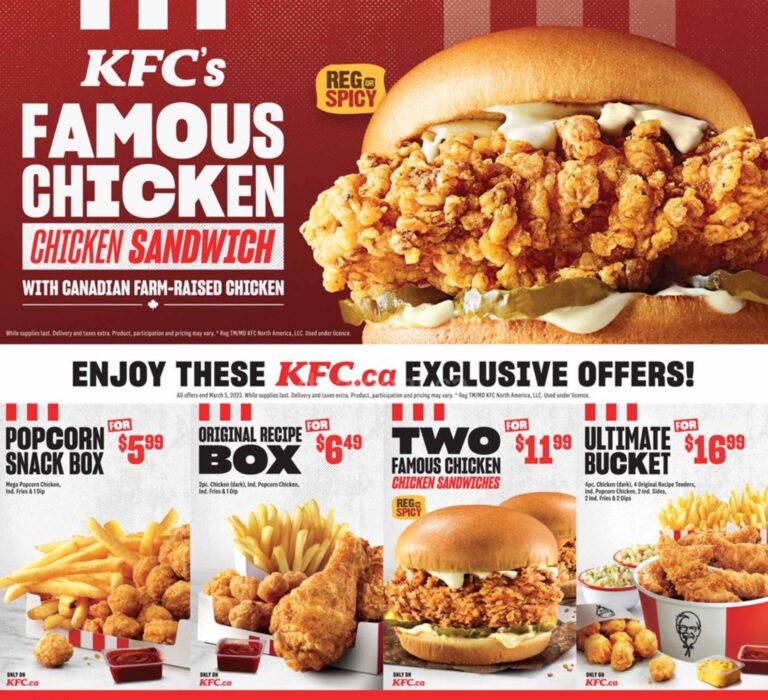 KFC Canada Menu & Updated Prices 2023