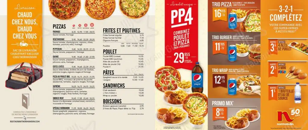 Normandin Menu Prices 2023