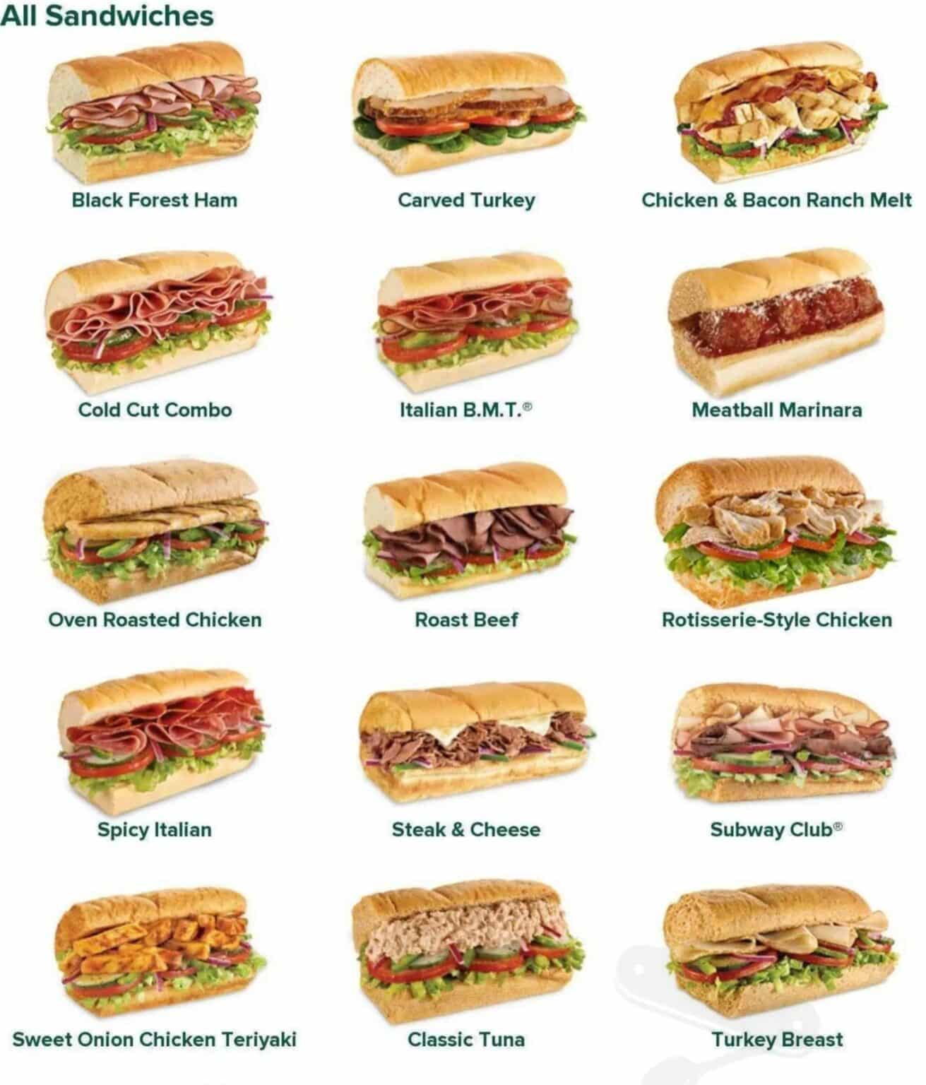 Subway Canada Menu Latest Prices 2023