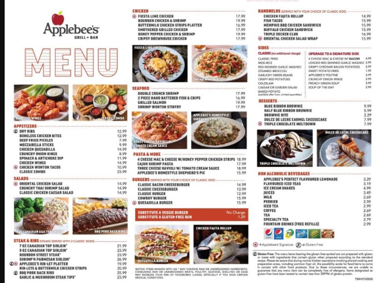 Applebee’s Canada Menu & Latest Prices 2023