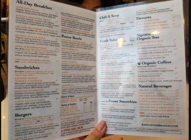 Copper Branch Menu Canada Prices List 2023