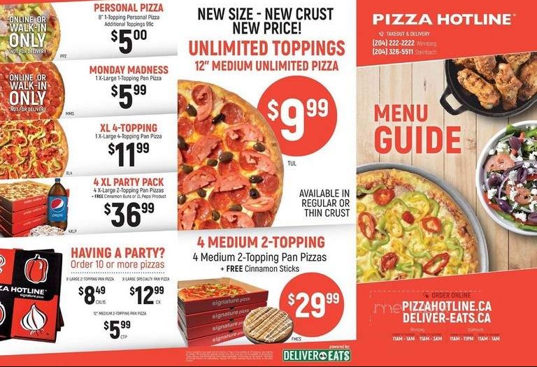 Pizza Hotline Menu Canada List