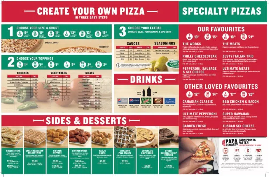 Papa John’s Menu Canada Deeserts