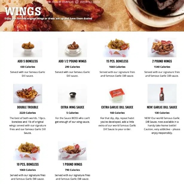 St Louis Menu Canada Wings