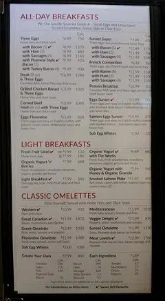 Sunset Grill Menu Canada Omelets