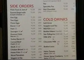 Sunset Grill Menu Canada Cold Drinks