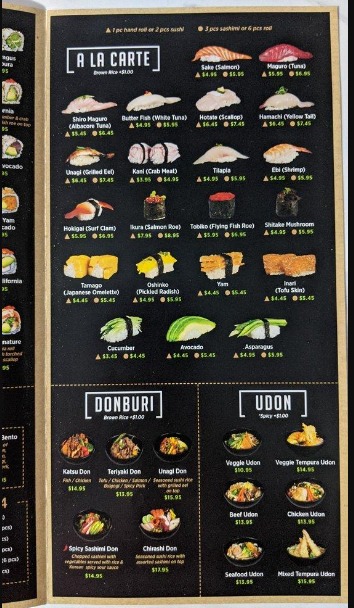 Kibo Sushi Menu Canada A La Carte