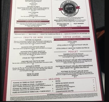 Madison's Restaurant & Bar Menu Canada List