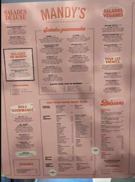 Mandy’s Menu Canada List