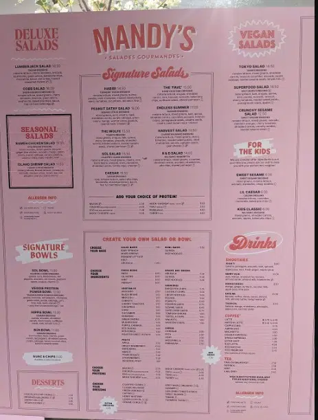 Mandy’s Menu Canada Price