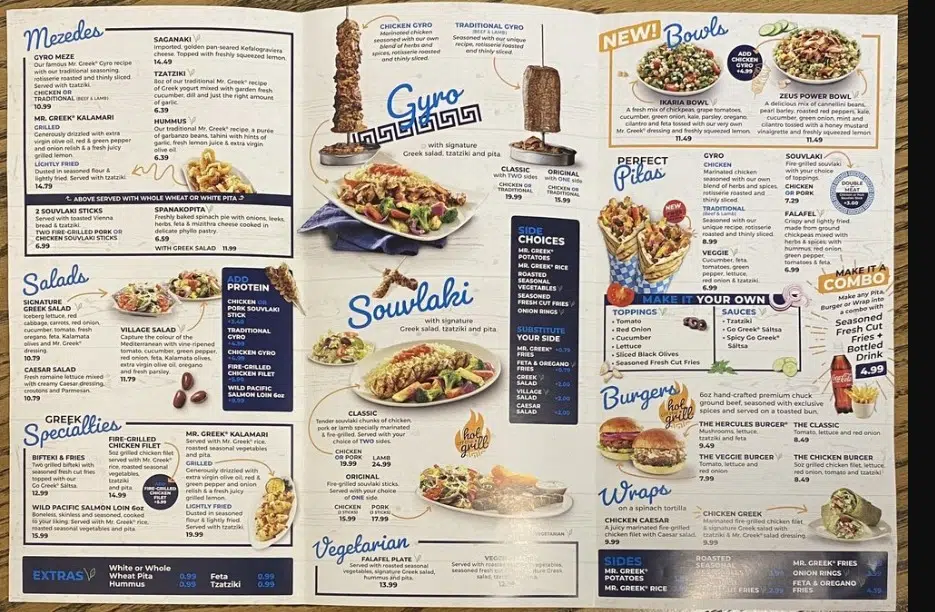 Mr. Greek Menu Canada List