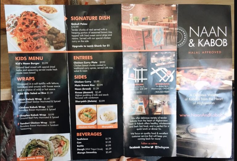 NAAN KABOB Menu Canada & Latest Prices 2023