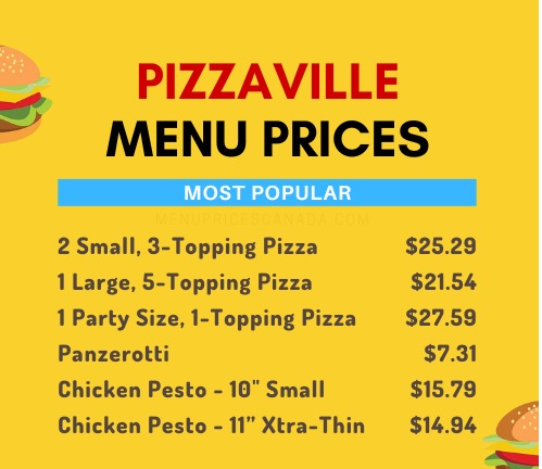 Pizzaville Menu Canada Price