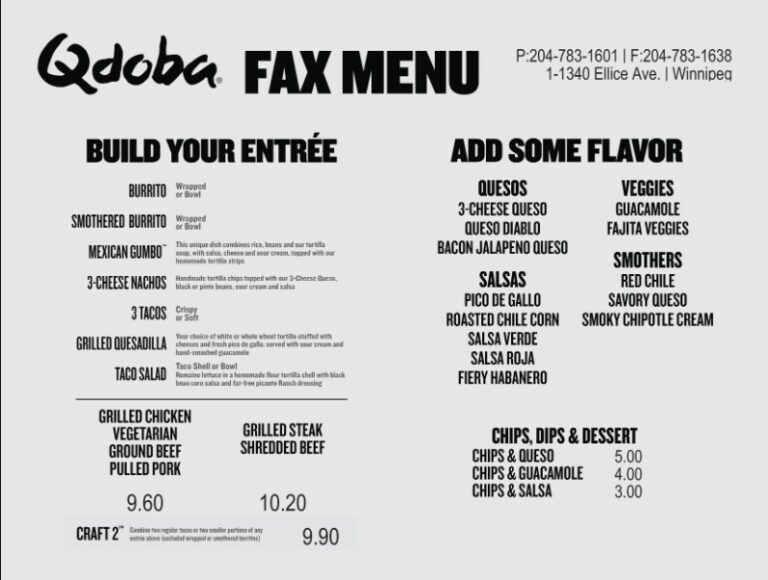 Qdoba Menu Canada & Latest Prices 2023