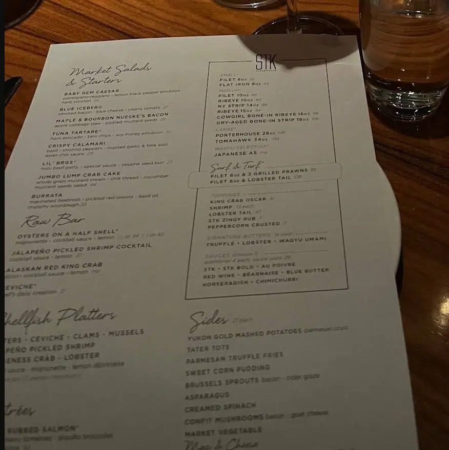 STK Menu Canada List