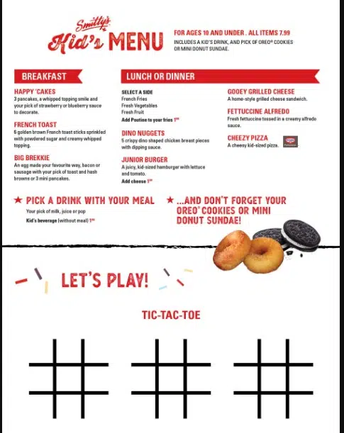 Smitty’s Canada Kids Menu