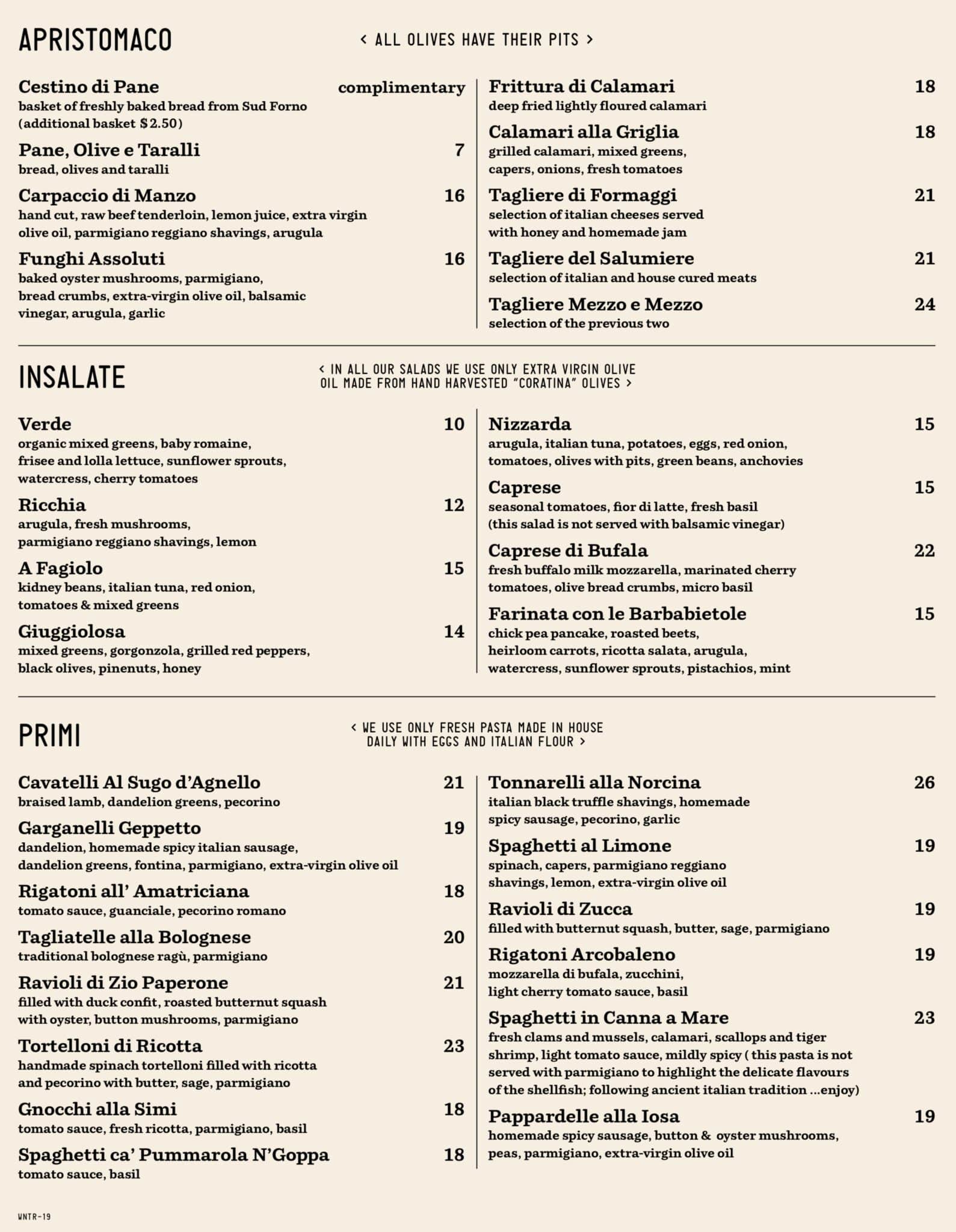 Terroni Yonge Menu Canada Prices List 2023