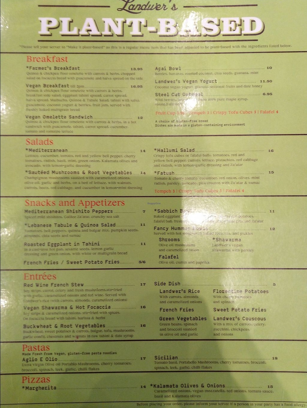 Cafe Landwer Menu Canada & Latest Prices 2023