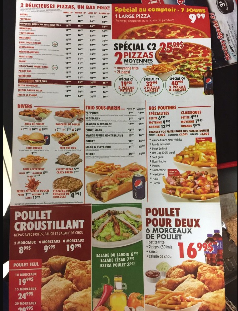 Double Pizza Menu Canada Special