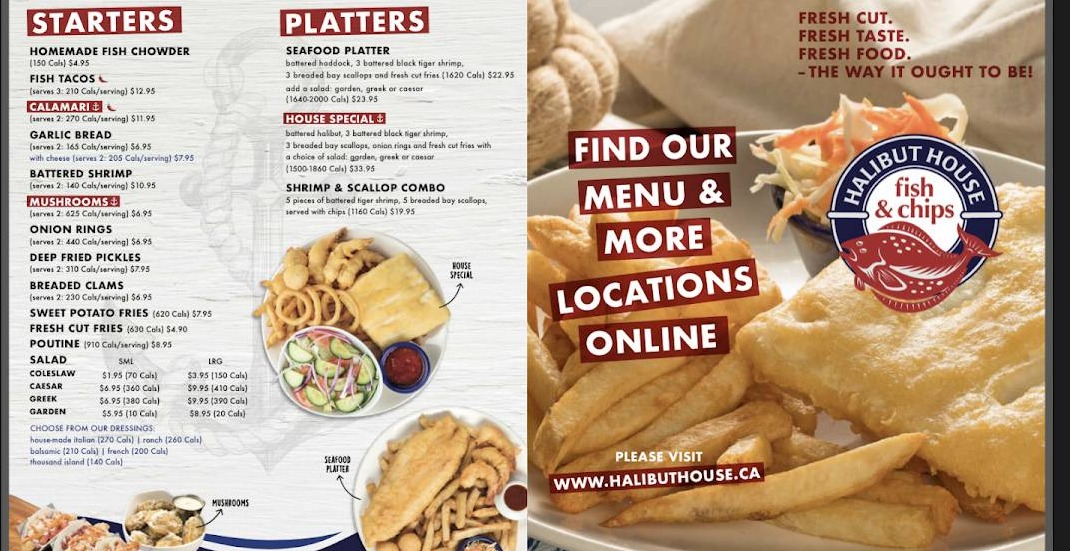 Halibut House Fish & Chips Menu Canada Prices List 2023