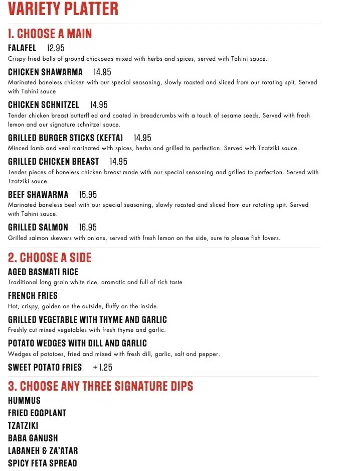 Me va me menu canada Signature