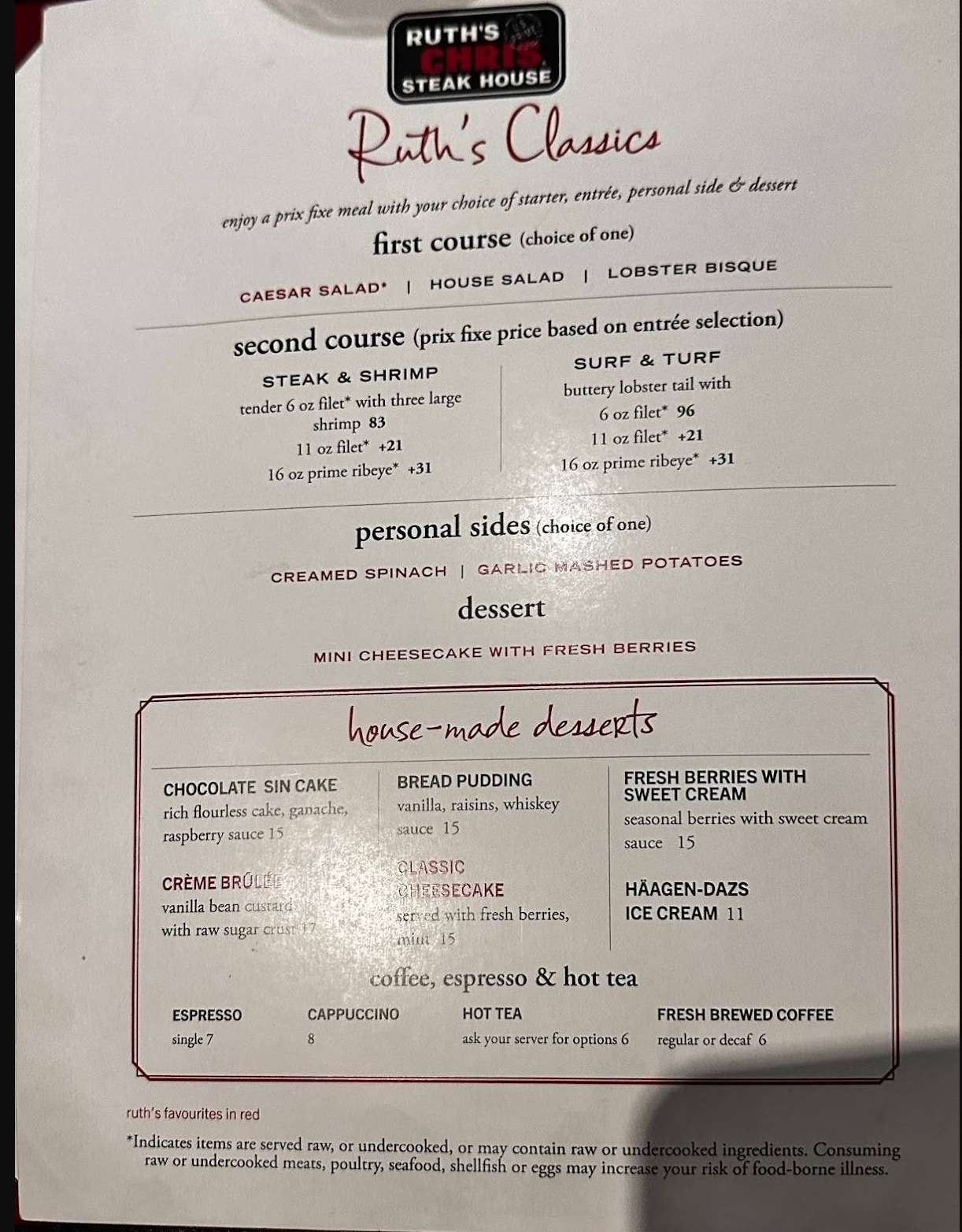 Ruth Chris Menu With Prices 2024 - Juli Katusha