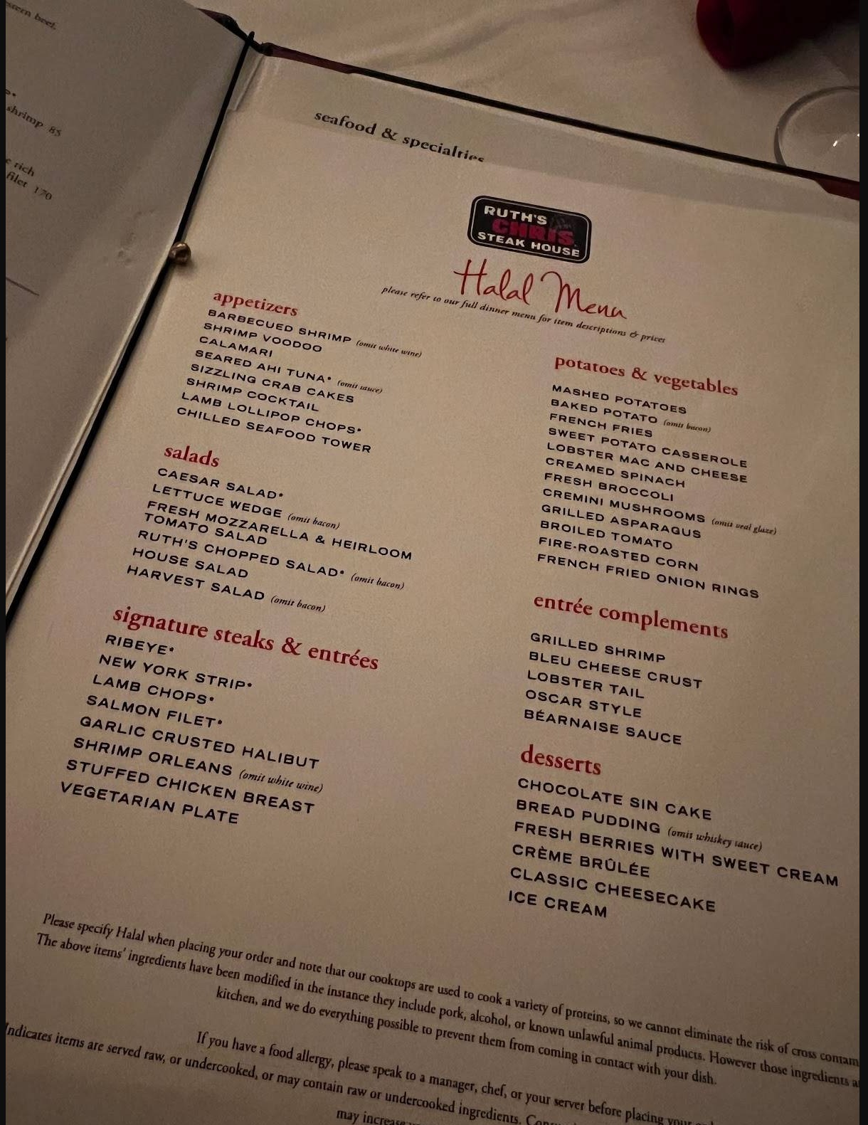 Ruth s chris steakhouse menu canada latest prices 2023