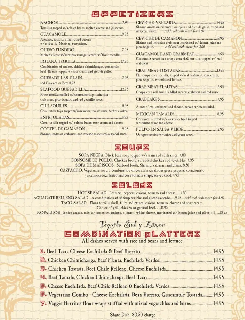 Sal y Limon Menu Canada List