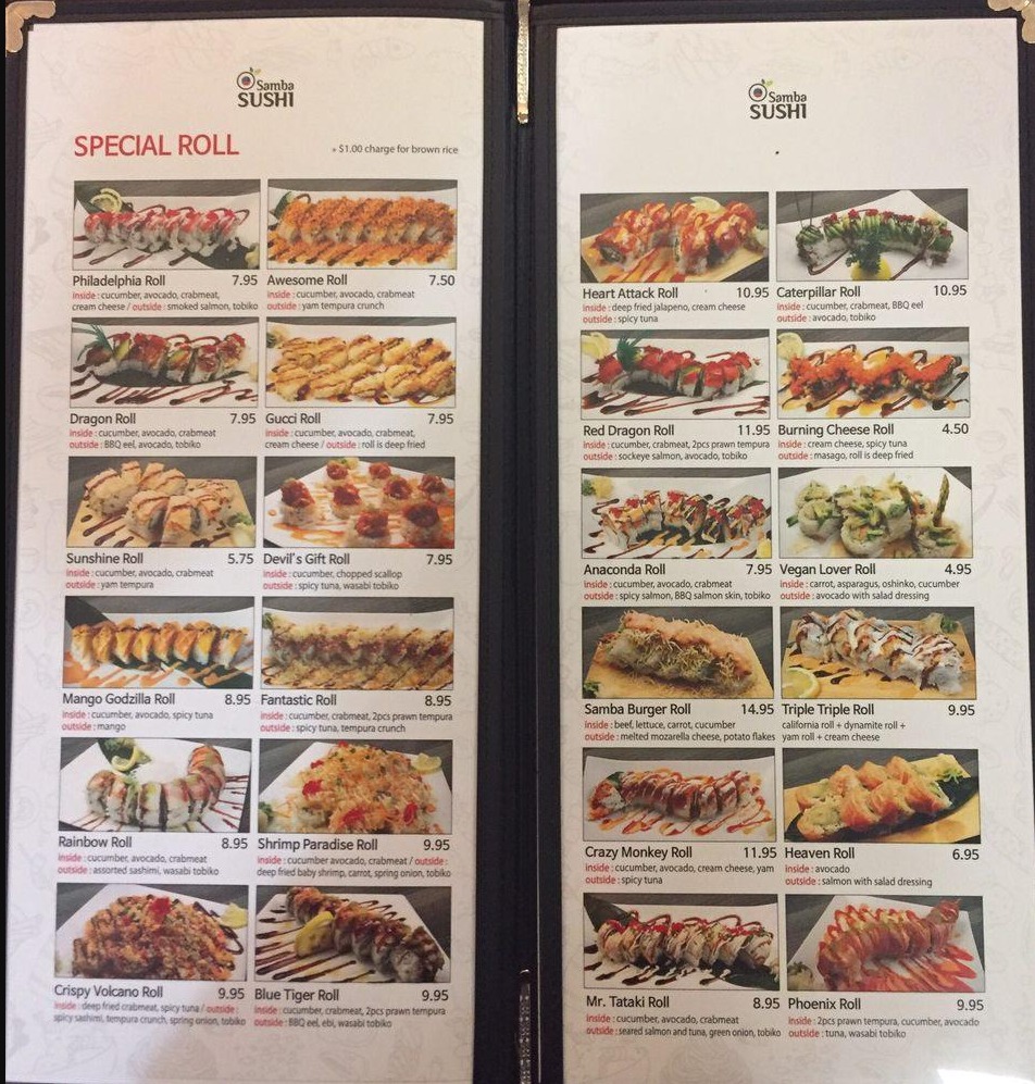 Sushi Samba Menu Canada List